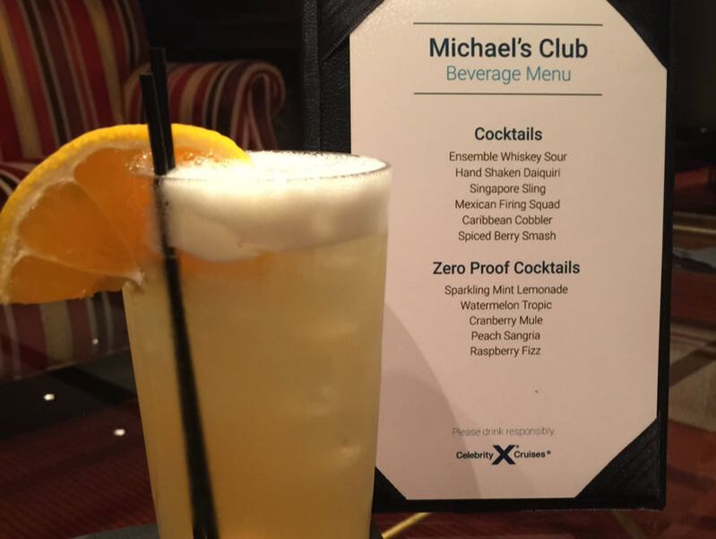 Celebrity Cruises Michael's Club Beverage Menu